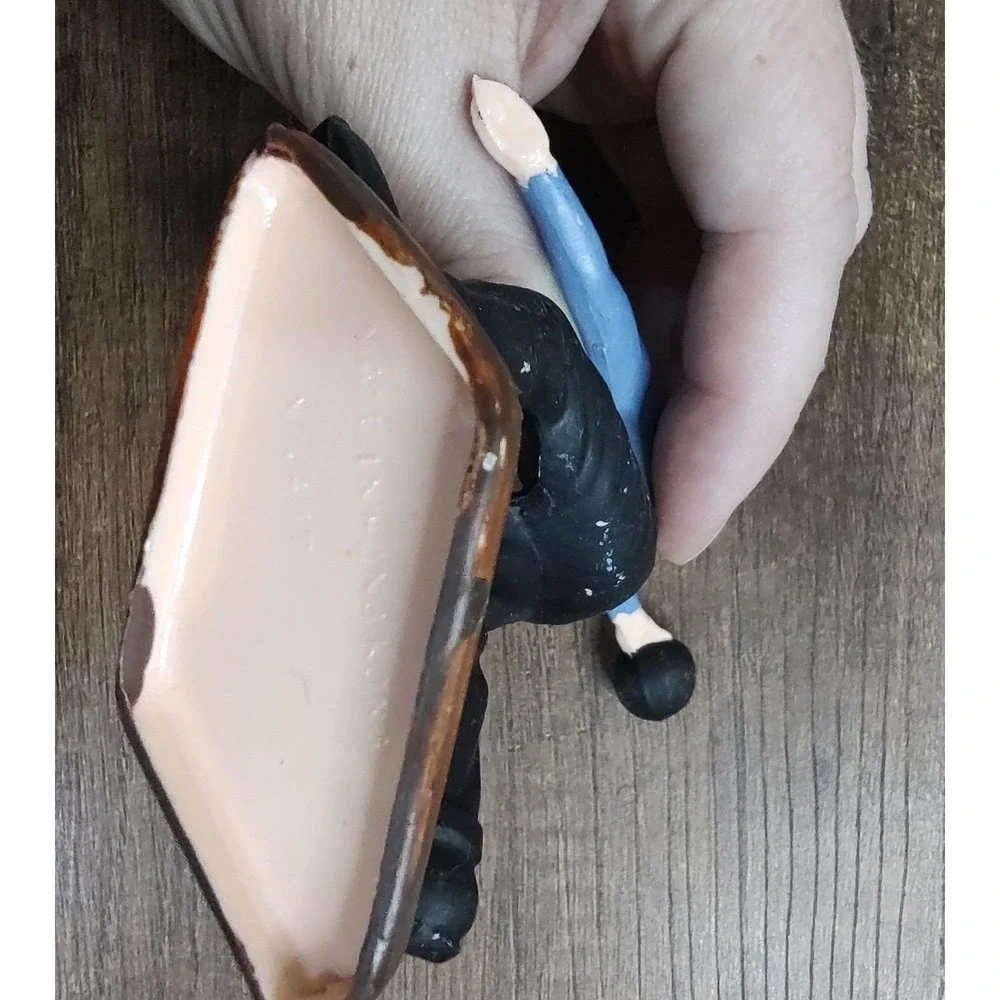 Vintage Bowling Man Cake topper hard plastic 4.5